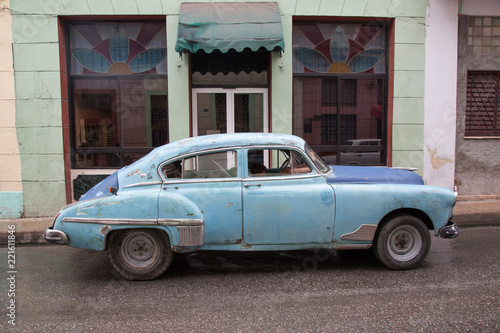 Schöner blauer Oldtimer auf Kuba (Karibik) © Bittner KAUFBILD.de