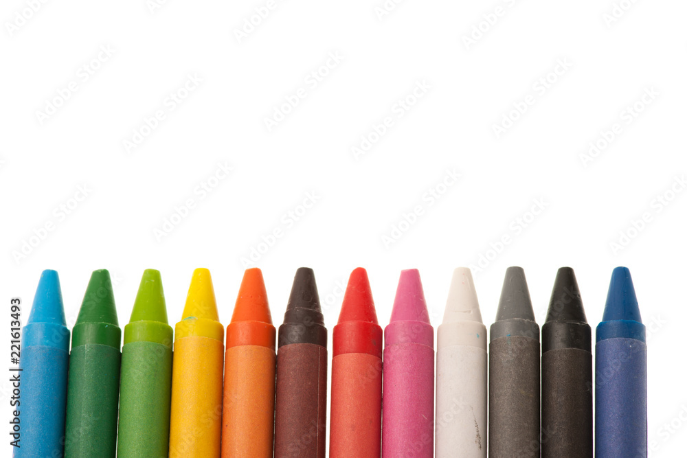 Wax pencils - creons isolated over white background Wax pencils - creons isolated over white background