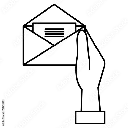 hand with envelope mail