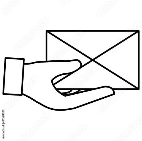 hand with envelope mail