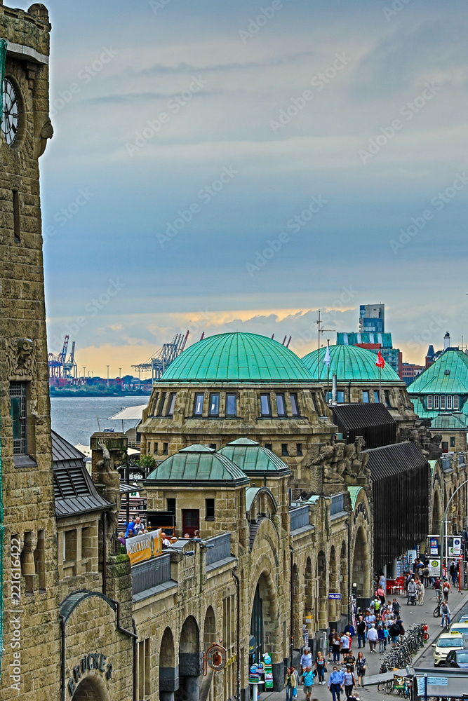 Naklejka premium view of hamburg harbour.