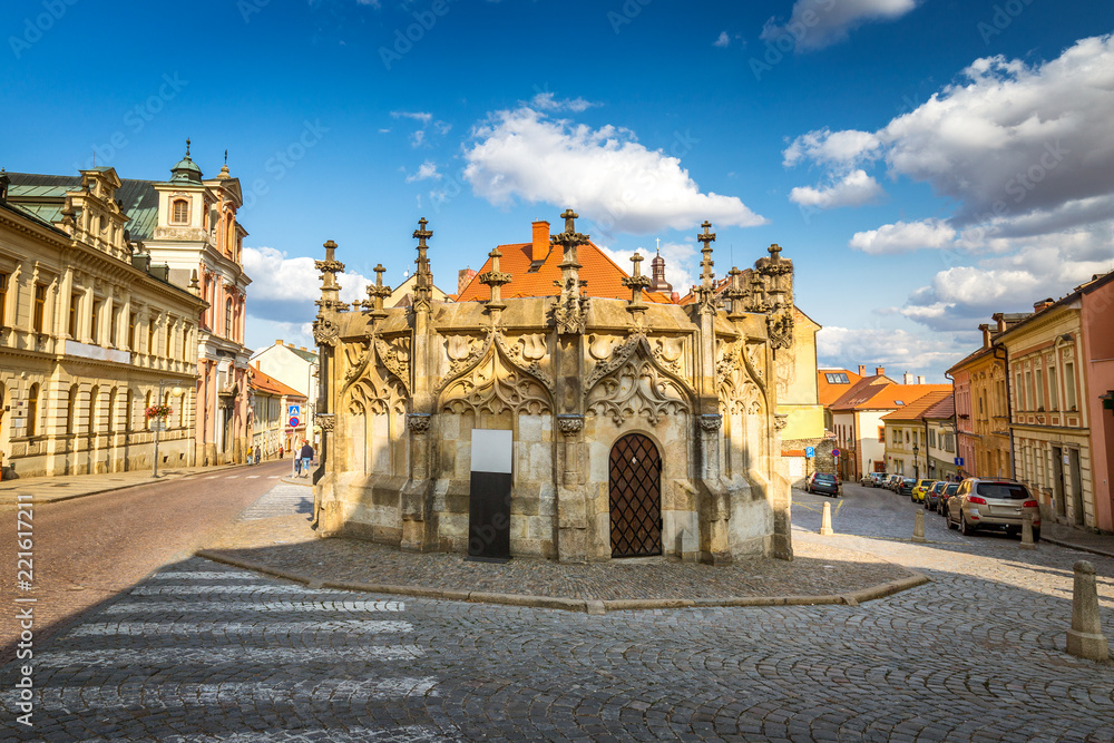 Gothic Stone Fountain in Kutna Hora, Czech Republic, Europe.