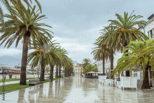 Tivat town during the rain  Montenegro