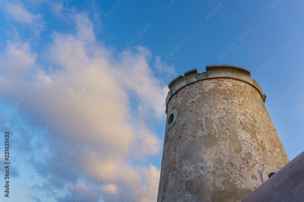 Close up of the Venetian lighthouse of Fiskardo in Kefalonia ionian island, Greece Close up of the Venetian lighthouse of Fiskardo in Kefalonia ionian island, Greece