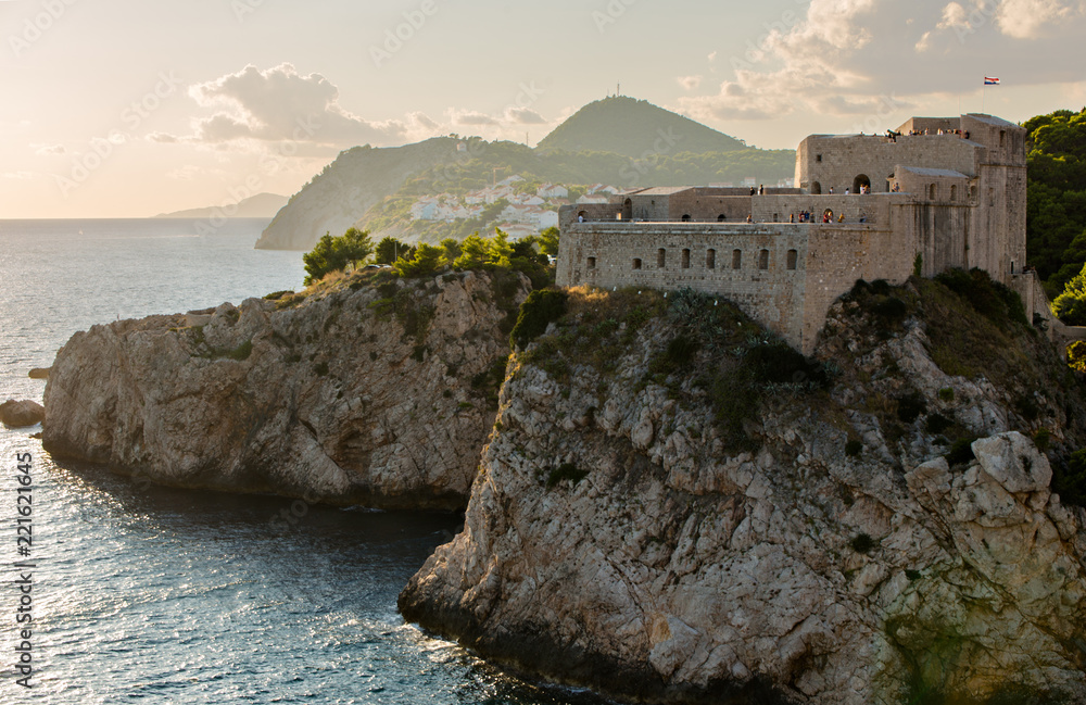 Castle on the Cliff Edge in Old Town of Dubrovnik, Croatia Castle on the Cliff Edge in Old Town of Dubrovnik, Croatia