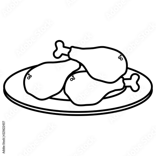 dish with delicious chicken thighs