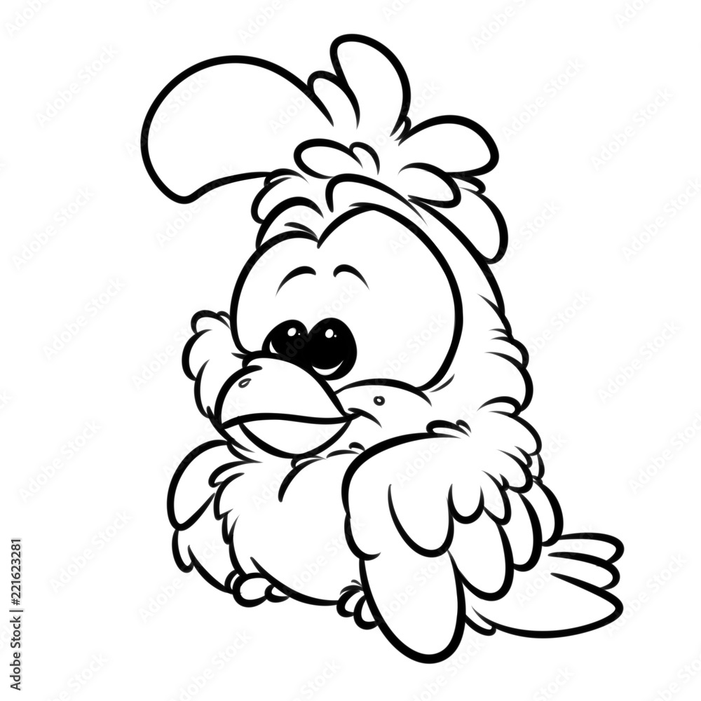 Small bird coloring page cartoon illustration isolated image Stock