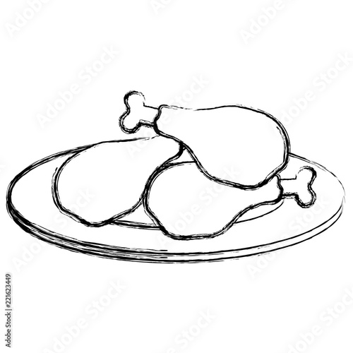 dish with delicious chicken thighs
