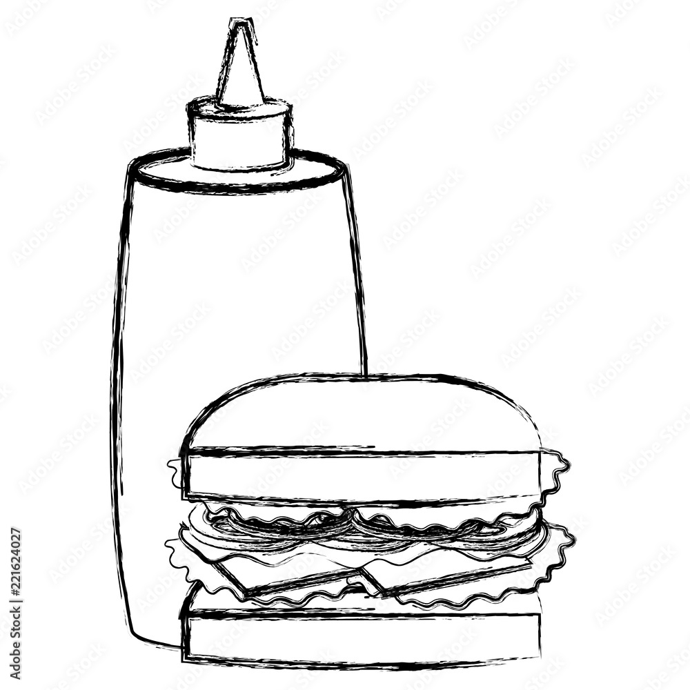 delicious burger with sauce bottle delicious burger with sauce bottle