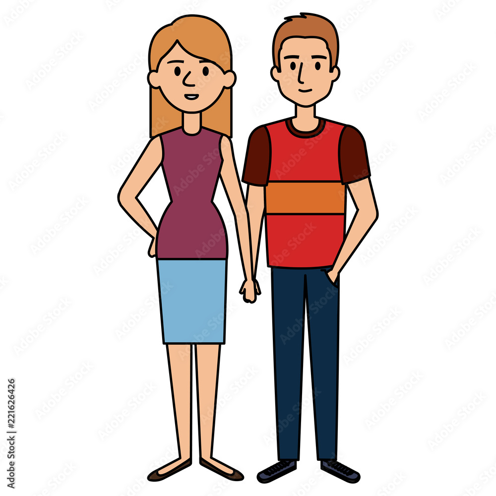 Fototapeta premium couple avatar characters icons