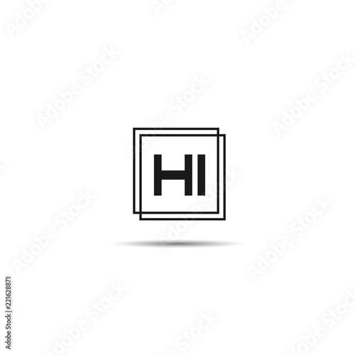 Initial Letter HI Logo Template Design