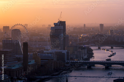Photography London cityscape at sunset