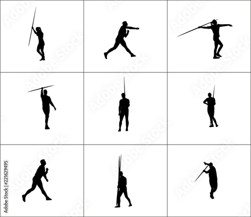 Silhouette of  spear thrower