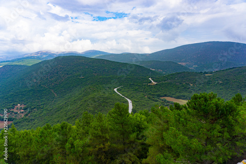 View from the saint George's castle the vast green mountains of Kefalonia, Greece