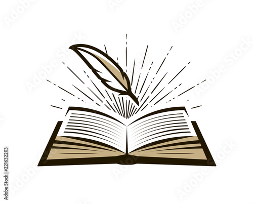 Registration, register logo or label. Diary, note icon. Vector illustration