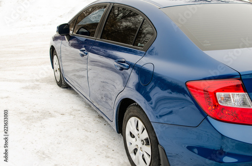 the car parked on the nature of different colors from different angles