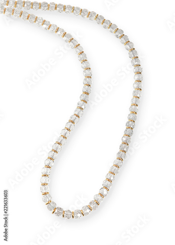 Beaded Gemstone Necklace isolated on white