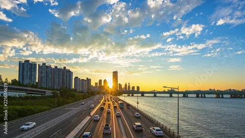 Timelapse at Seoul City , South Korea