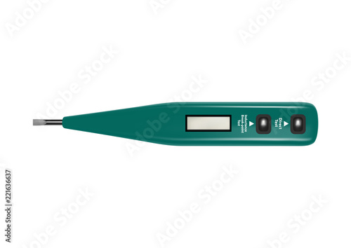 Indicator screwdriver in a vector on a white background.The screwdriver is a digital indicator in a vector.