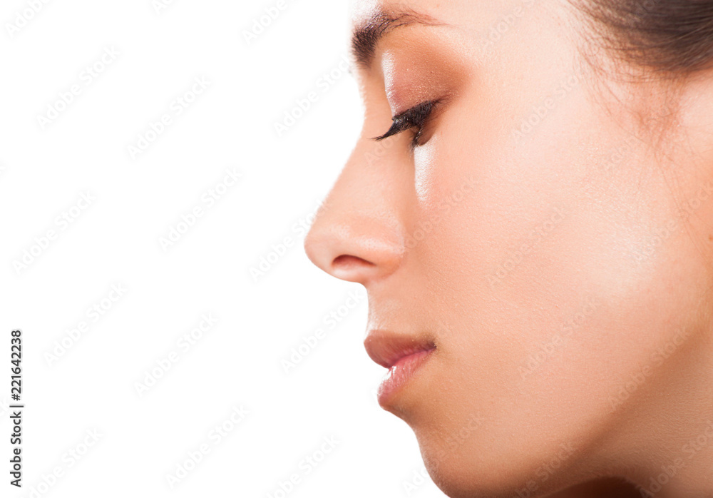 Beautiful woman closeup . Face beauty Beautiful woman closeup . Face beauty
