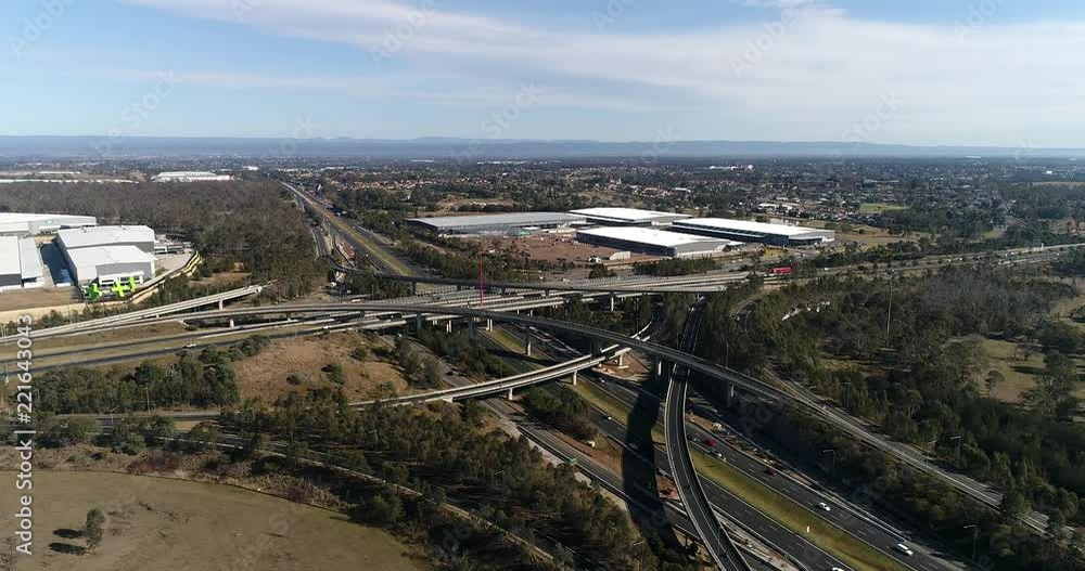 Stockvideon Complex Multi level Intersection Of M4 And M7 Motorways In 
