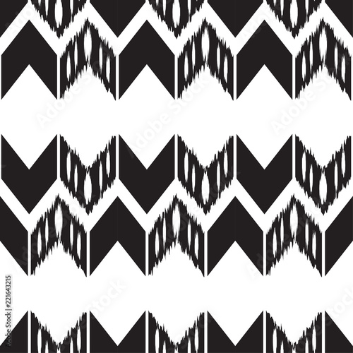 Ikat Seamless Pattern Design. Ethnic fabric. Bohemian fashion