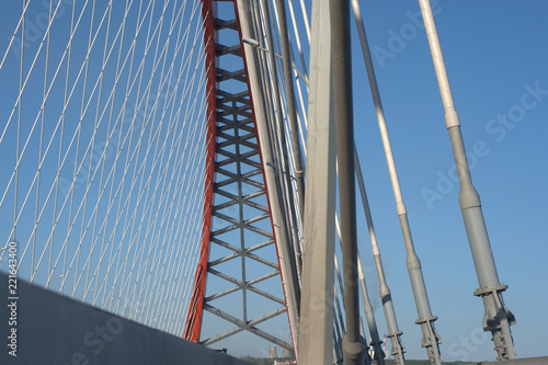 Arch of the Bugrinsky Bridge, a view from the inside. Novosibirsk. photo