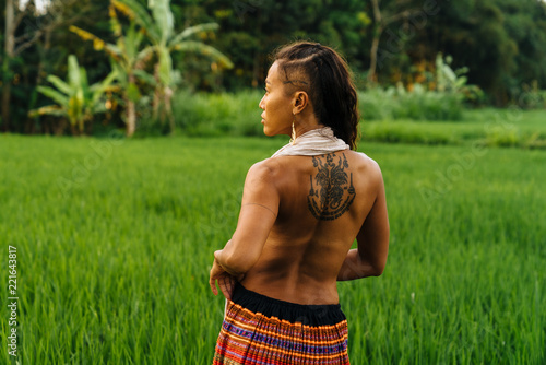 Woman in Ricefield