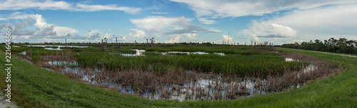 blue skies in the wetlands panorama © J.A.