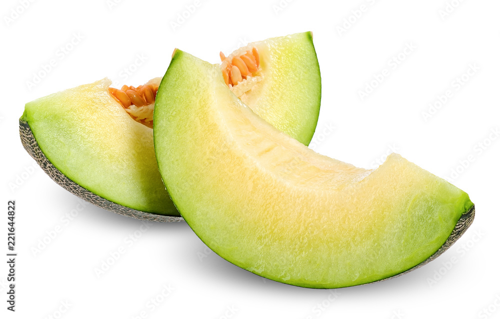 Slice melon isolated on white clipping path Slice melon isolated on white clipping path