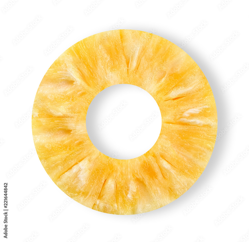 Slice pineapple isolated on white clipping path Slice pineapple isolated on white clipping path