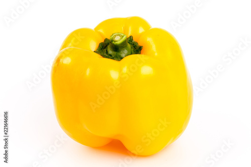 Yellow bell pepper isolated on white background