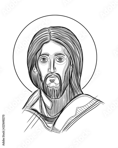 Jesus Christ Face vector digital illustration photo