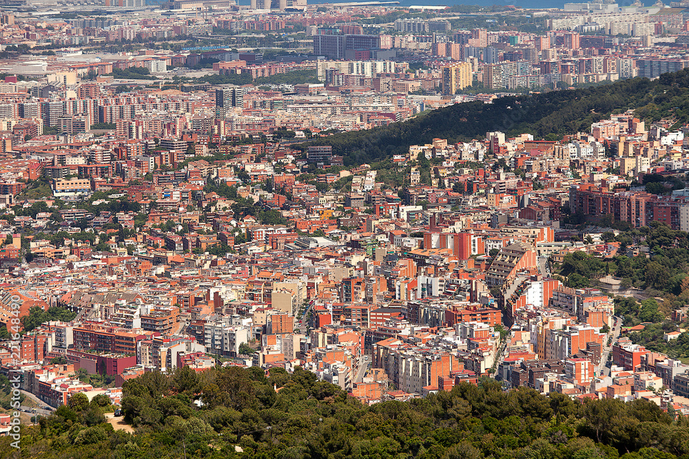 Fototapeta premium Panoramic view of Barcelona Spain