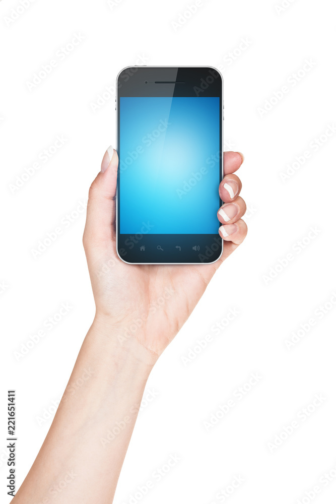 Hand holding mobile phone Hand holding mobile phone