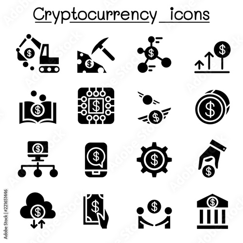 Cryptocurrency icon set