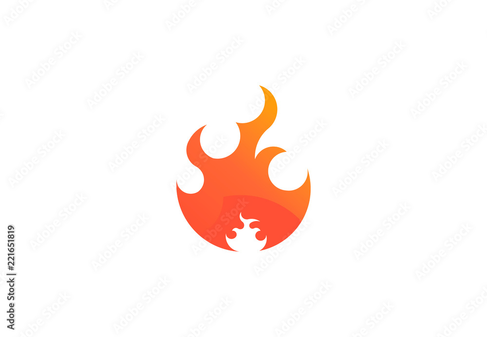 Fire flame with negative space. Vector Logo Symbol Fire flame with negative space. Vector Logo Symbol