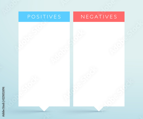 Positive Negative 2 List Banners Infographic Template