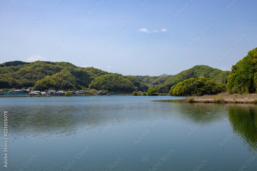 Landscape of Reservoir in Kagawa,Shikoku,Japan Landscape of Reservoir in Kagawa,Shikoku,Japan