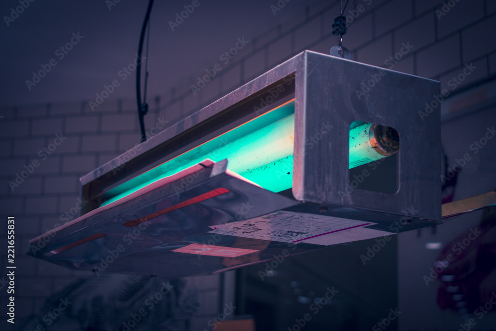 Obraz premium Fluorescent Lamp in the dark