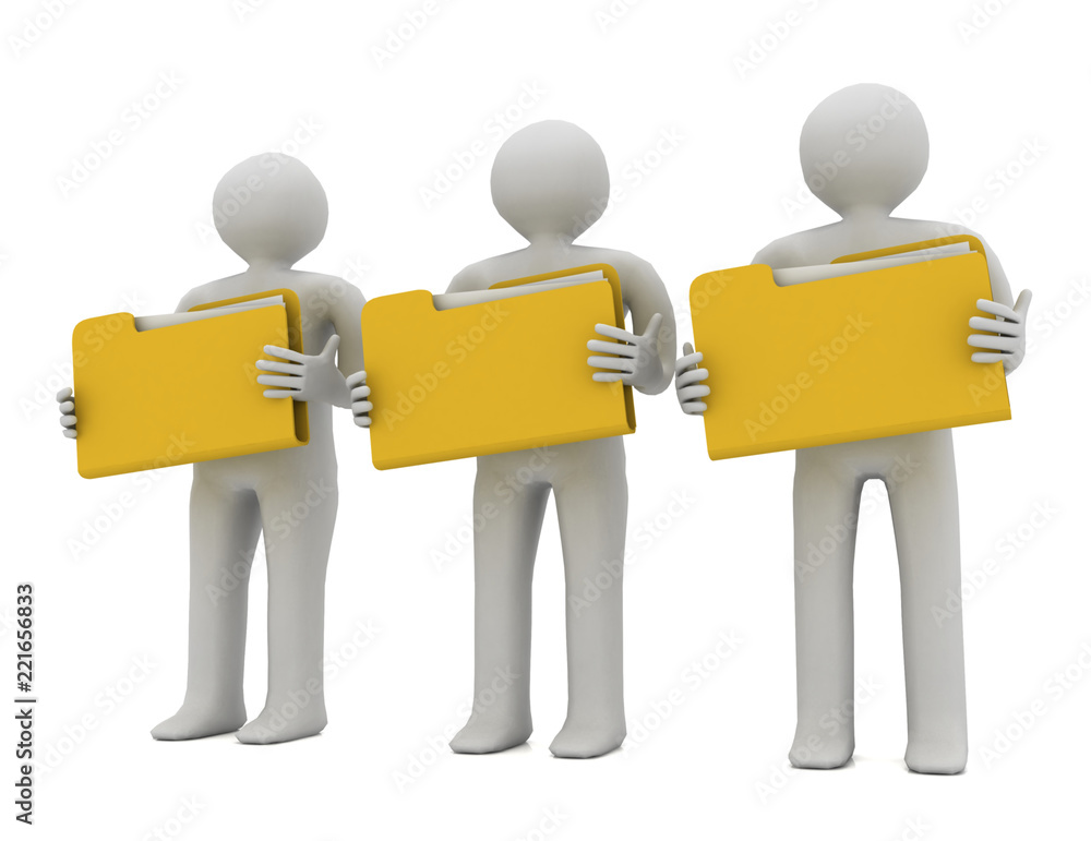 3d people - human character and folder. 3d render illustration 3d people - human character and folder. 3d render illustration