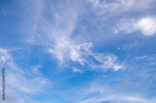 Fototapeta Naklejka Na Ścianę i Meble -  Blue sky clouds background. Beautiful white cloud on blue sky background