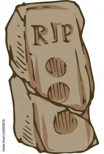 Old Gravestone with Crack