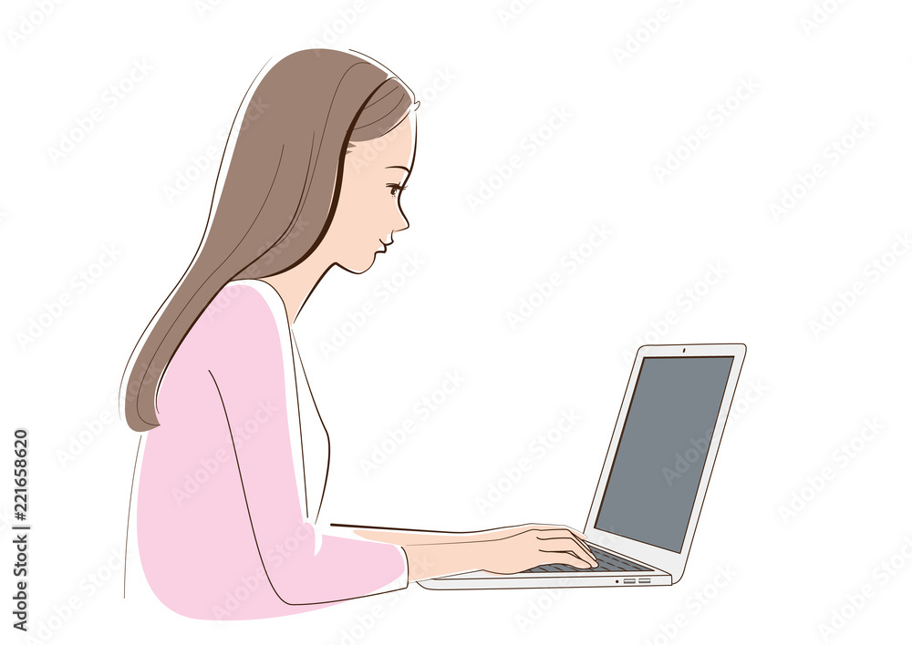 女性_パソコン操作