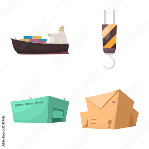 Isolated object of goods and cargo icon. Collection of goods and warehouse stock vector illustration.