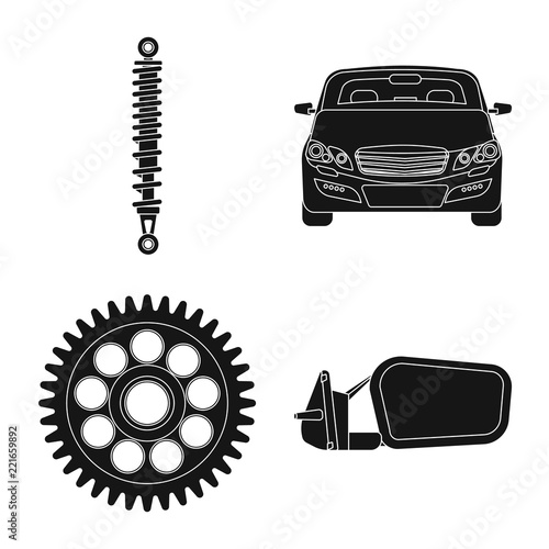 Vector illustration of auto and part sign. Collection of auto and car stock symbol for web.
