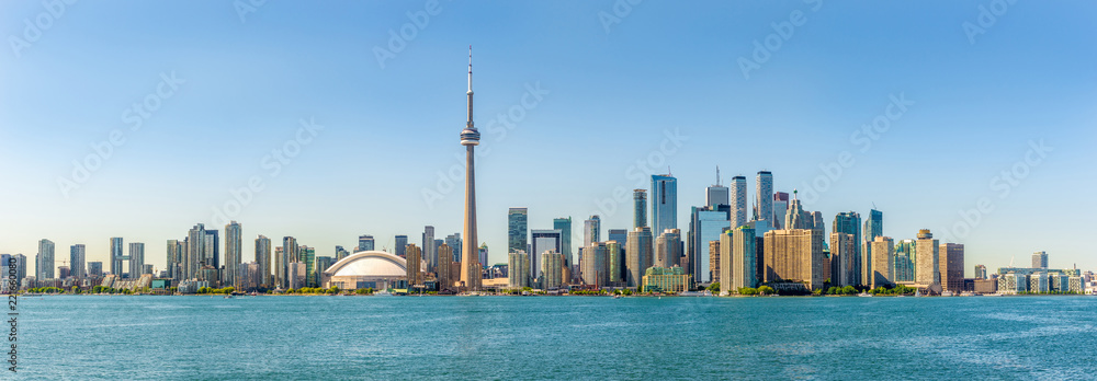 Panoramic skyline view at the Toronto city in Canada