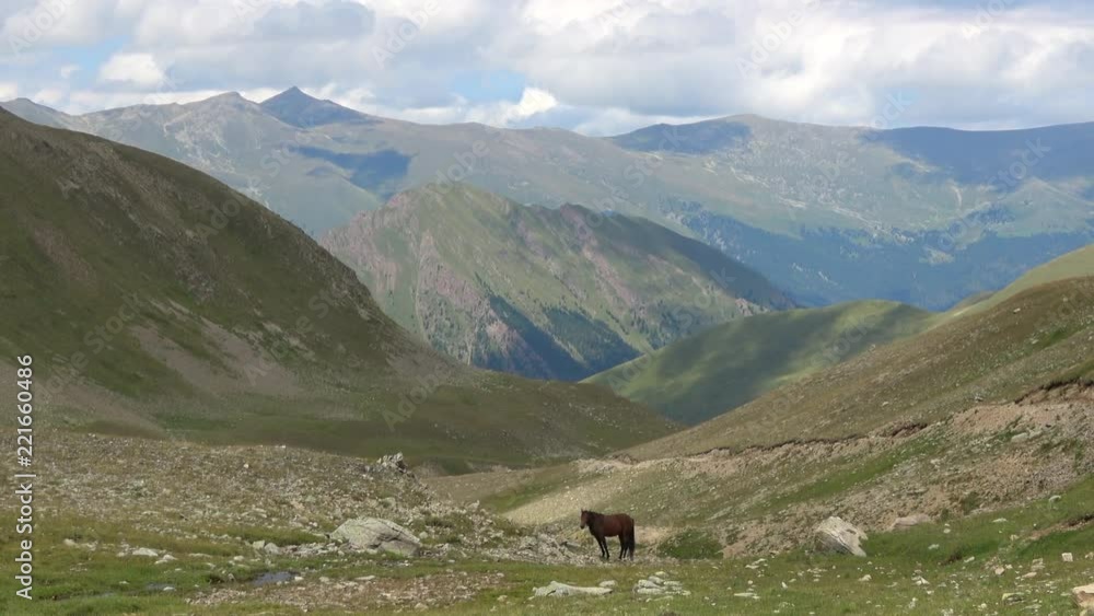 View mountains scenes in national park Dombai, Caucasus, Russia, Europe. Summer landscape, sunshine weather, blue sky and sunny day View mountains scenes in national park Dombai, Caucasus, Russia, Europe. Summer landscape, sunshine weather, blue sky and sunny day