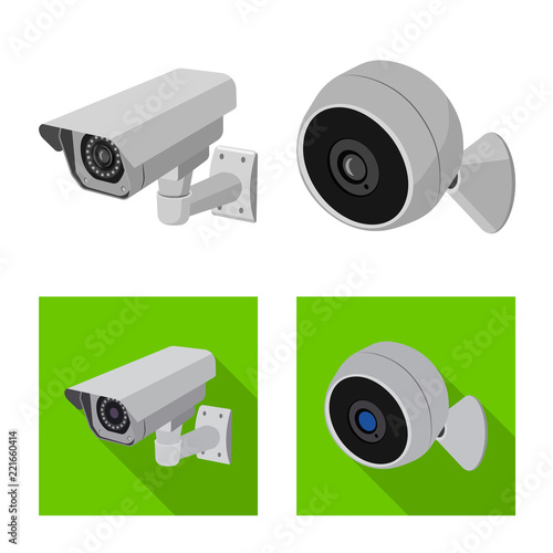 Isolated object of cctv and camera icon. Set of cctv and system stock vector illustration.