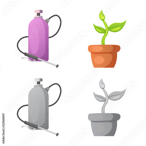 Vector illustration of genetic and plant symbol. Set of genetic and biotechnology vector icon for stock.